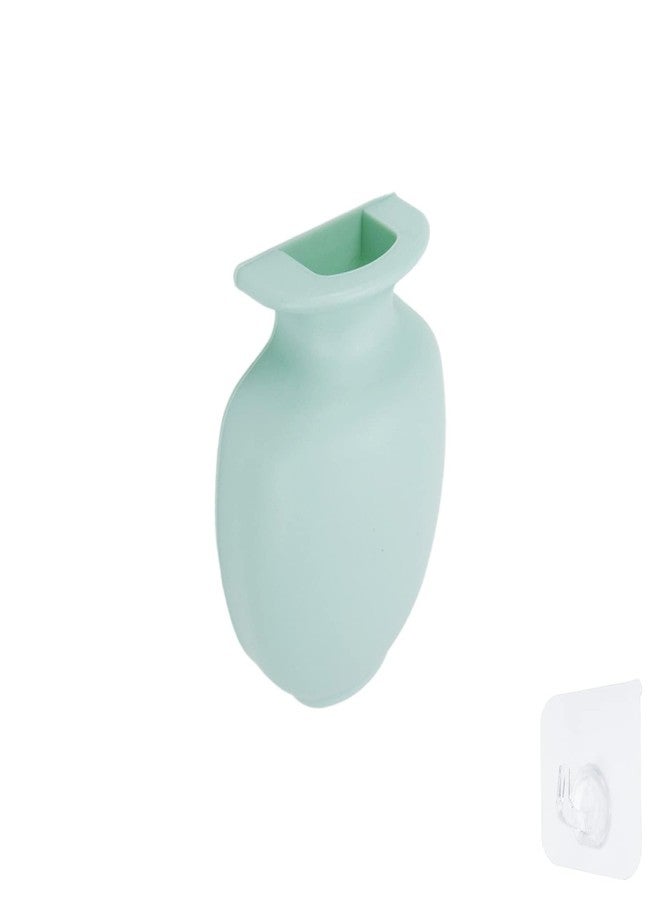 Pastlla 3pcs Wall Mounted Flower Vase Sticky Vase Wall Hanging Resin Flower Vase Hanging Flower Pot with Hook for Fridge Door Office Wedding Bathroom Decoration Green - Image 3